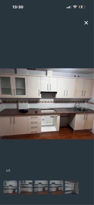 Cocina completa madera y cristal