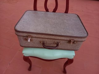 Maleta Vintage Marrón y Gris