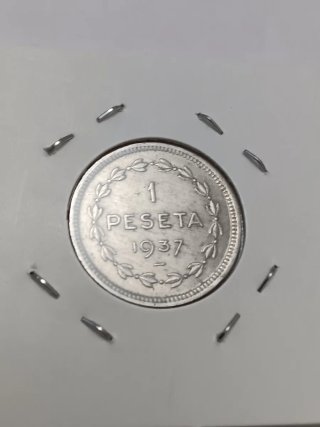 1 y 2 Pesetas 1937 Guerra Civil Española