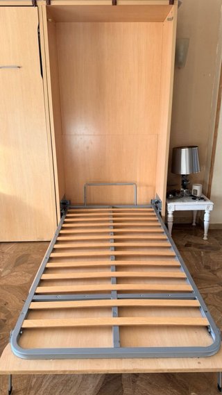 Cama abatible 90cm madera y metal