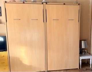 Cama abatible 90cm madera y metal