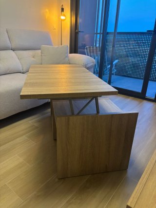 Mesa de centro elevable de madera