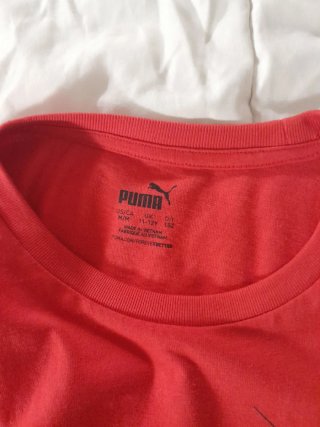 Camiseta Puma Talla 9/10 Años Roja