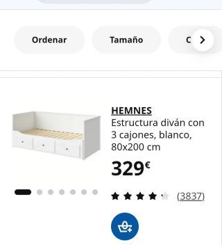 Cama, estructura Diván HEMNES 3 cajones 80x200