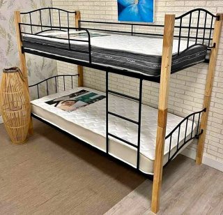 Litera Madera y Metal Doble Cama