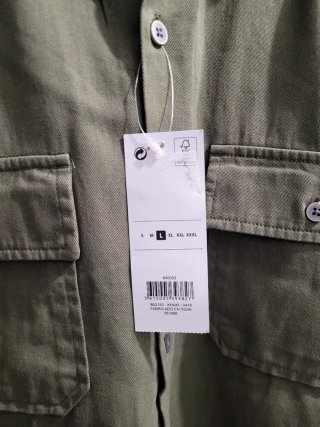 Camisa  verde militar talla L