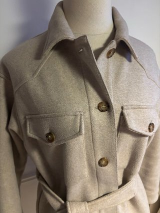 Chaqueta Zara Beige Abrigo Cinturón