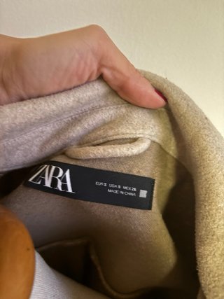 Chaqueta Zara Beige Abrigo Cinturón