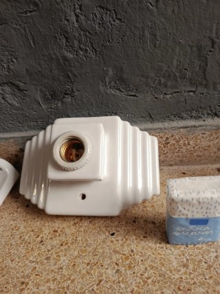 Lote apliques baño y lampara de pared de porcelana