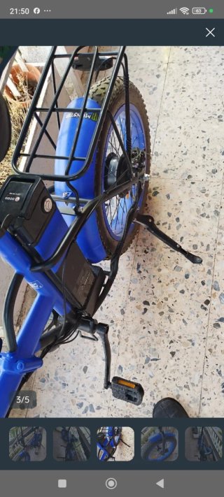 Bicicleta Eléctrica Fat Bike Azul