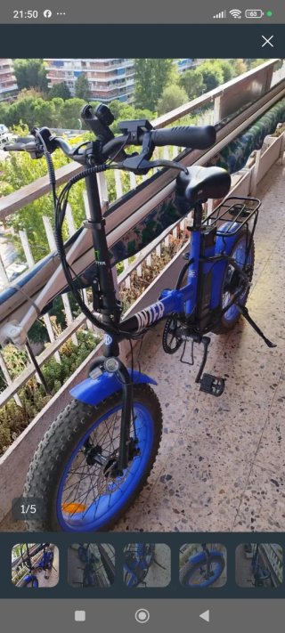 Bicicleta Eléctrica Fat Bike Azul
