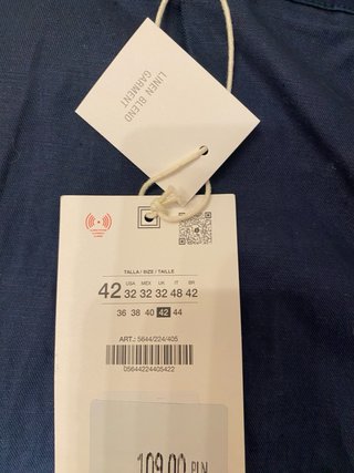Bermuda Lino Zara Degradado Azul/Blanco
