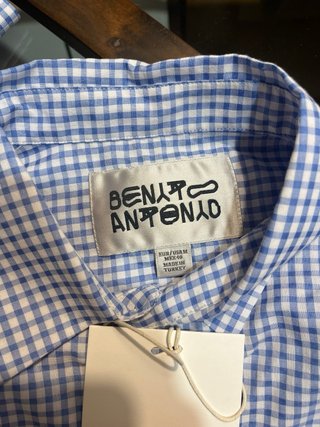 Camisa BENITO ANTONIO cuadros azul y blanco