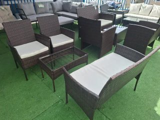 Conjunto Terraza Ratan Sofá y Mesita
