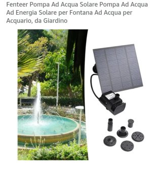 Set 4 Pompe Solari Fontane Vasche Laghetto