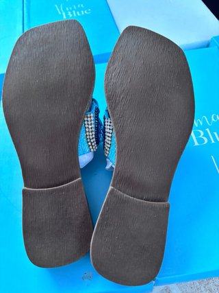 Sandalias Corazón Turquesa Abalorios