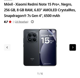 Xiaomi Redmi Note 15 Pro+ 5G 256GB Negro