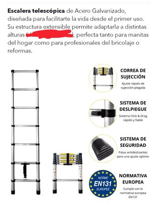Escalera Plegable Telescópica de acero