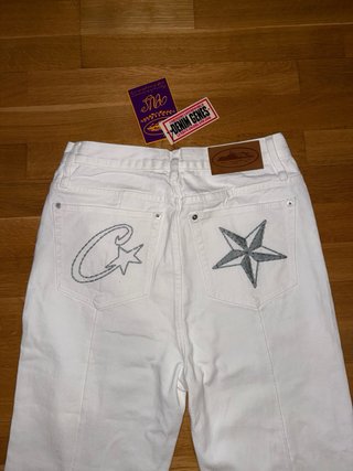 Vaqueros Corteiz Denim Genes Blancos Talla S