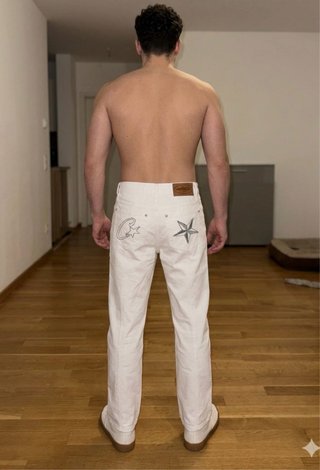 Vaqueros Corteiz Denim Genes Blancos Talla S