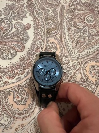 Reloj Fossil Coachman Piel Negra y Plata