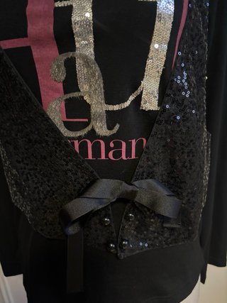 Camiseta con chaleco de lentejuelas de Bdba