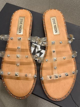 Sandalias Steve Madden Tachuelas Transparentes