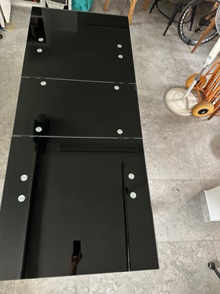Mesa extensible cristal y aluminio