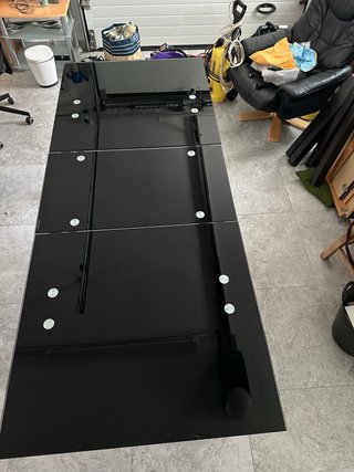 Mesa extensible cristal y aluminio