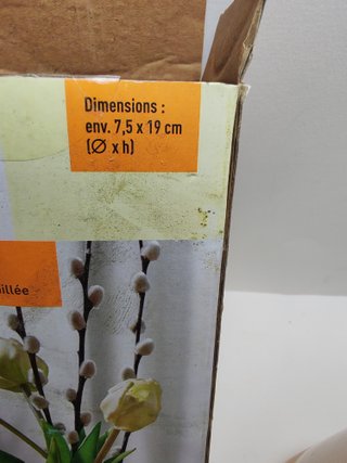 Vaso alto beige e bianco in ceramica