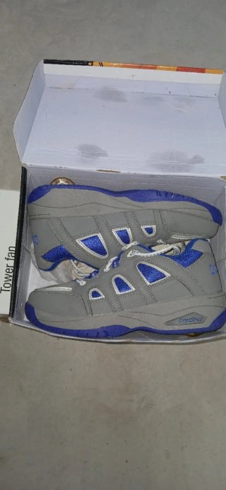 Zapatillas deportivas con ruedas grises y azules