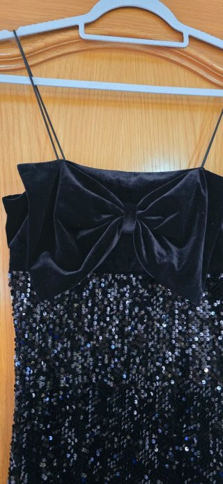 Vestido fiesta lentejuelas negro
