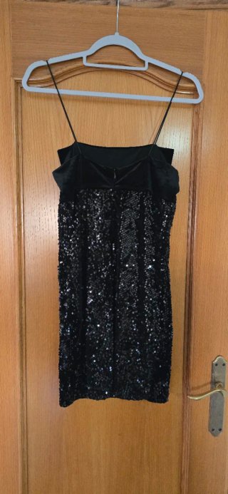 Vestido fiesta lentejuelas negro