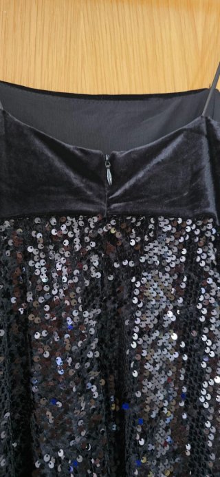 Vestido fiesta lentejuelas negro
