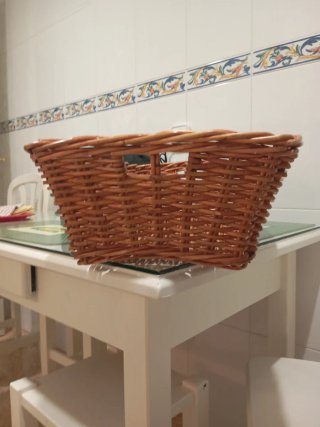 Cesta de mimbre grande rectangular