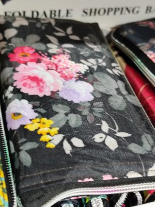 Bolso de mano plegable con estampado floral