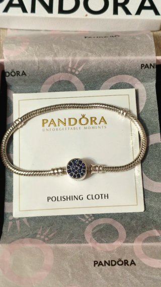 Pulsera Pandora Plata con Circonitas Azules