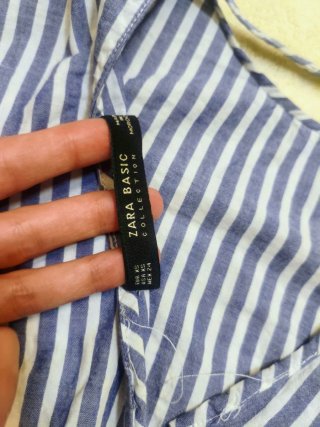 Camisa Zara Rayas Azul y Blanco