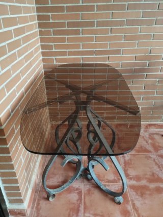 Mesa cristal ahumado 59x120