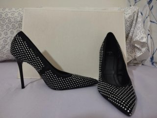 Tacones Zara Negros con Brillantes Talla 39