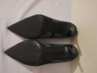 Tacones Zara Negros con Brillantes Talla 39