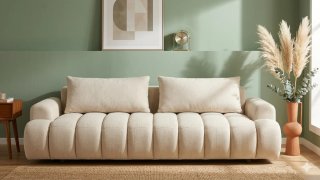 Sofá Cama Beige Diseño Moderno