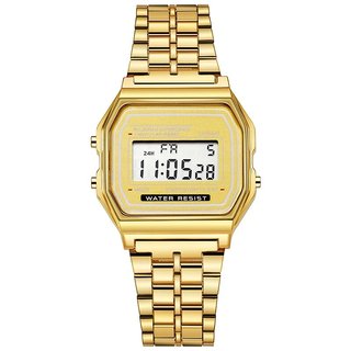 Reloj digital acero inoxidable dorado Mujer NUEVO