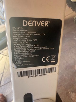 Patinete Eléctrico Denver Blanco