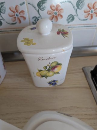 Set Ceramica Cucina Decorata Frutta