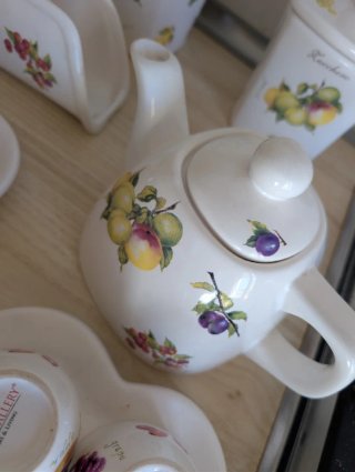 Set Ceramica Cucina Decorata Frutta