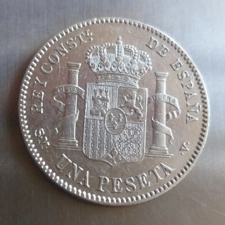 Moneda plata 1 Peseta 1901.