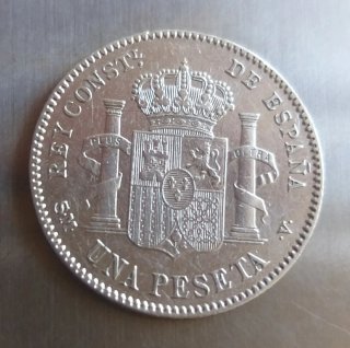 Moneda plata 1 Peseta 1901.