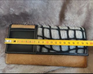 Cartera Piel Ubrique Monedero Cuero Marrón y Negro
