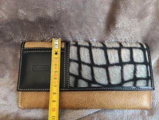 Cartera Piel Ubrique Monedero Cuero Marrón y Negro